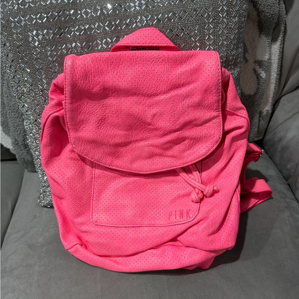 PINK Victoria's Secret Bright Pink Backpack - Picture 1 of 4
